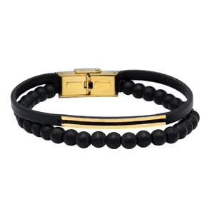 دستبند طلا 18 عیار مردانه مدل پلاک