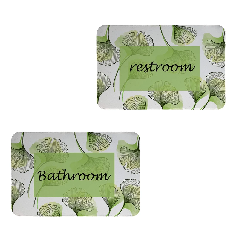 پادری مدل  Restroom & Bathroom کد 8731 سایز 60x40 سانتی متر مجموعه دو عددی