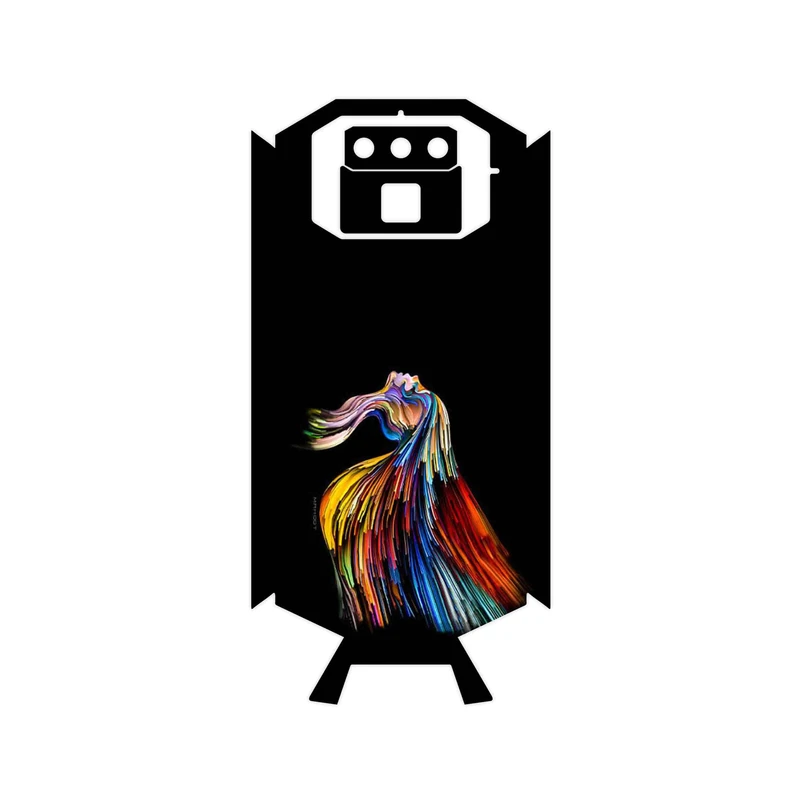 برچسب پوششی ماهوت مدل Rainbow Hair Digital Art مناسب برای گوشی موبایل دوجی S70