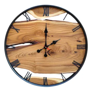 ساعت دیواری کوارتز مدل چوبی روستیک کد S 585024