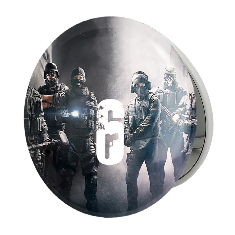 آینه جیبی خندالو طرح رینبو سیکس Rainbow Six مدل تاشو کد 10320 