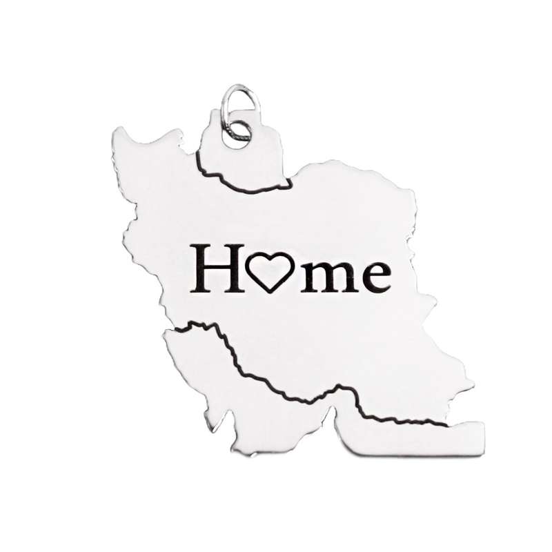 آویز گردنبند گلسو مدل نقشه ایران استیل آویز گردنبند گلسو مدل نقشه ایران استیل