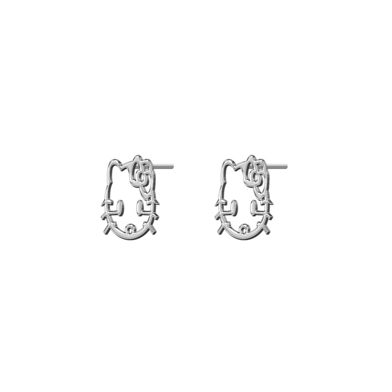 گوشواره نقره ترمه 1 طرح کیتی کد E210