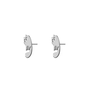 گوشواره نقره ترمه 1 طرح گربه کد E211