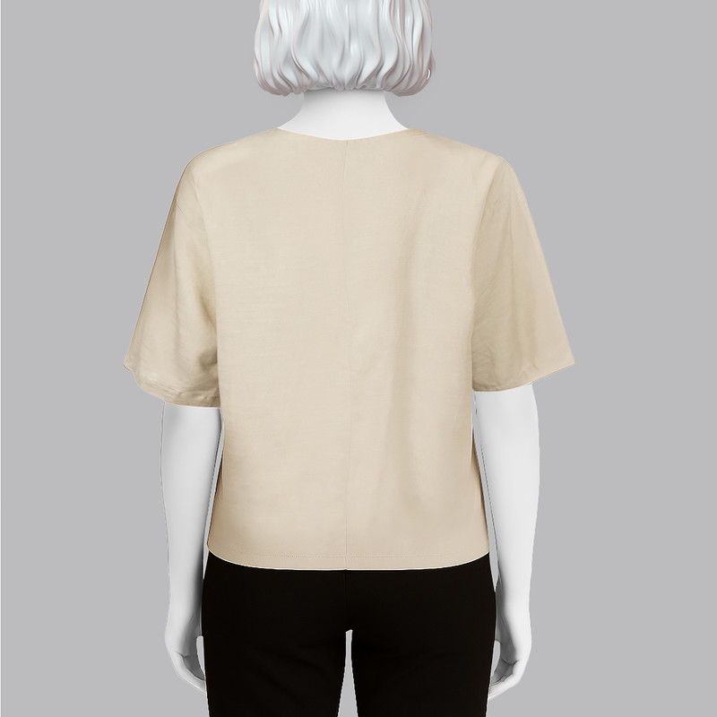 بلوز آستین سه ربع زنانه سرژه مدل 204614 رنگ کرم