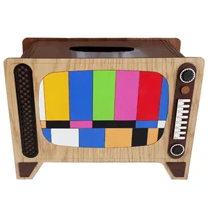 جای دستمال کاغذی چوبی لمونو مدل تلویزان کد TV49