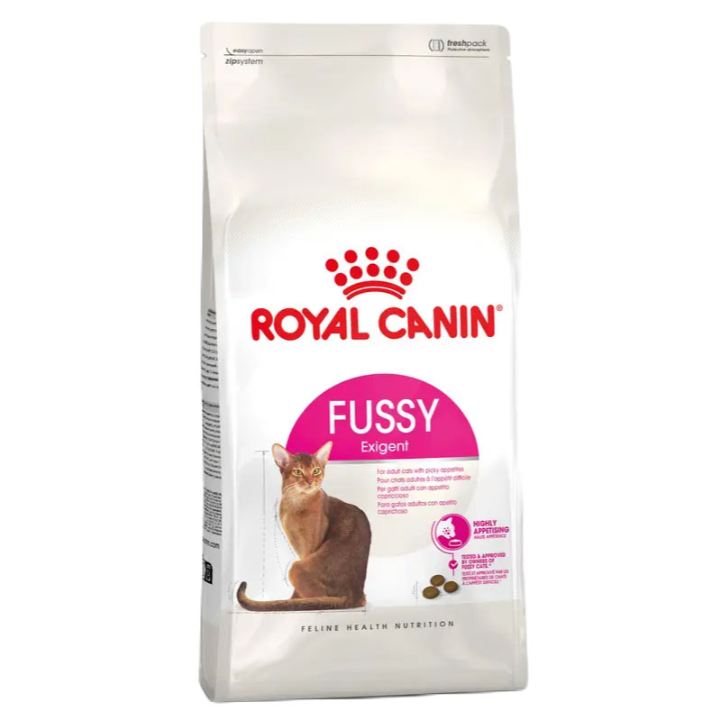 غذا خشک گربه بالغ رویال کنین مدل FUSSY Exigent طعم مرغ وزن 2000 گرم