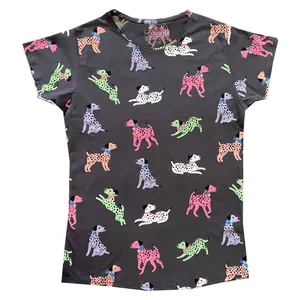 تی شرت آستین کوتاه زنانه اچ اند ام مدل سگ خال دار