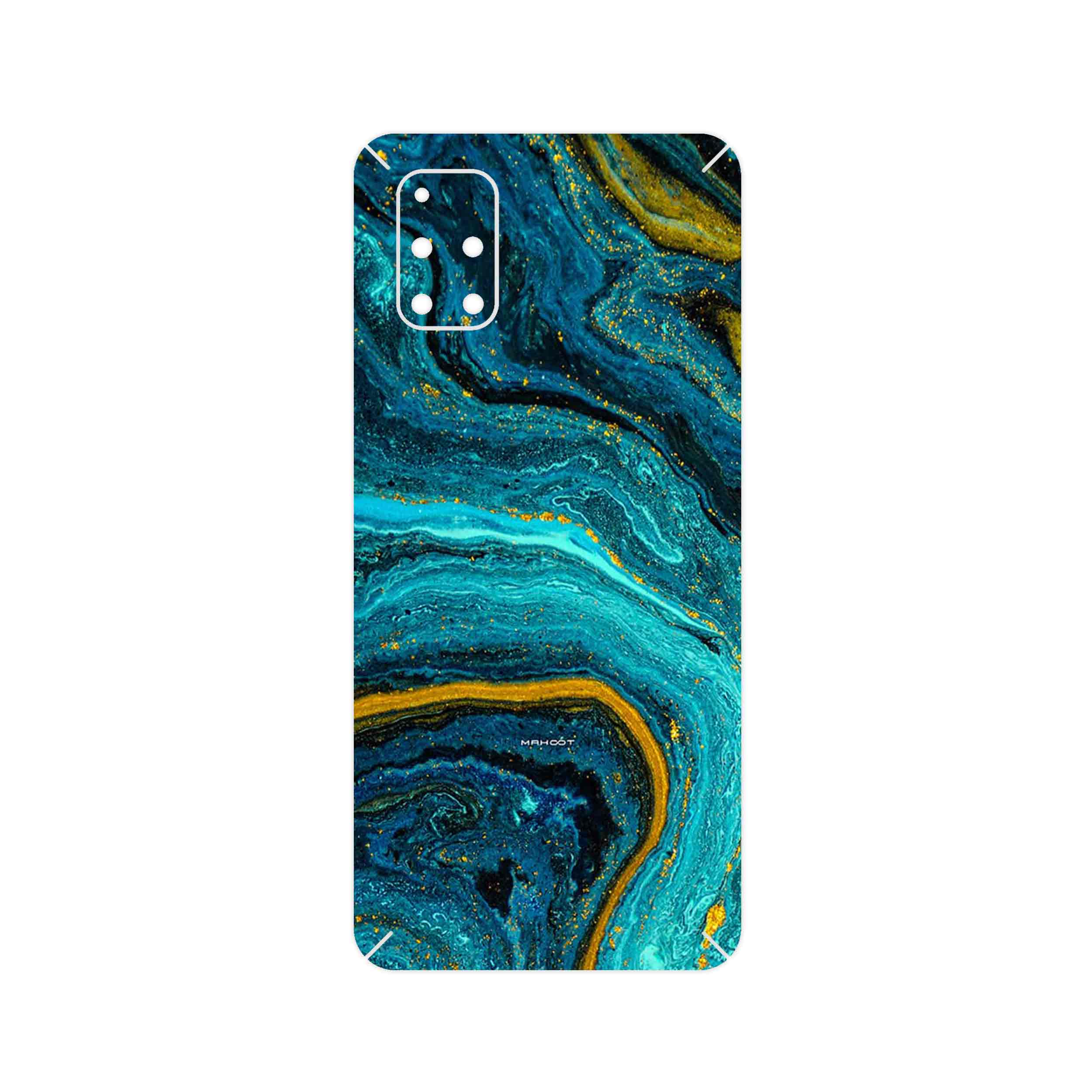 برچسب پوششی ماهوت مدل Turquoise marblewith golden streaks مناسب برای گوشی موبایل سامسونگ Galaxy M51