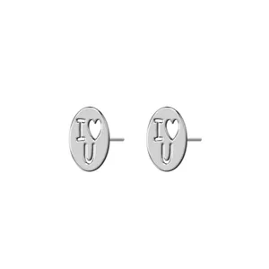 گوشواره نقره ترمه 1 طرح آی لاو یو کد E225