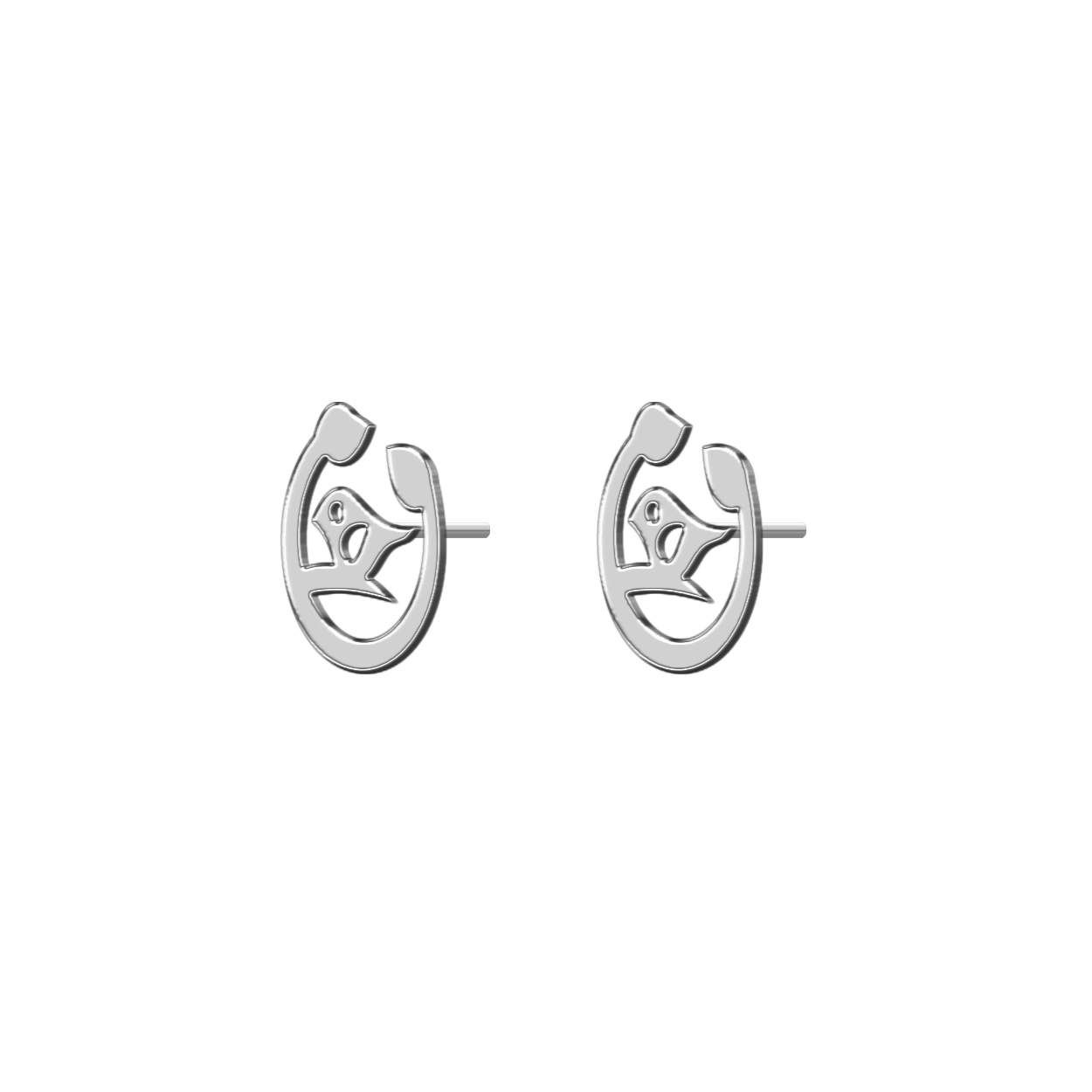 گوشواره نقره ترمه 1 طرح  پرنده کد E227