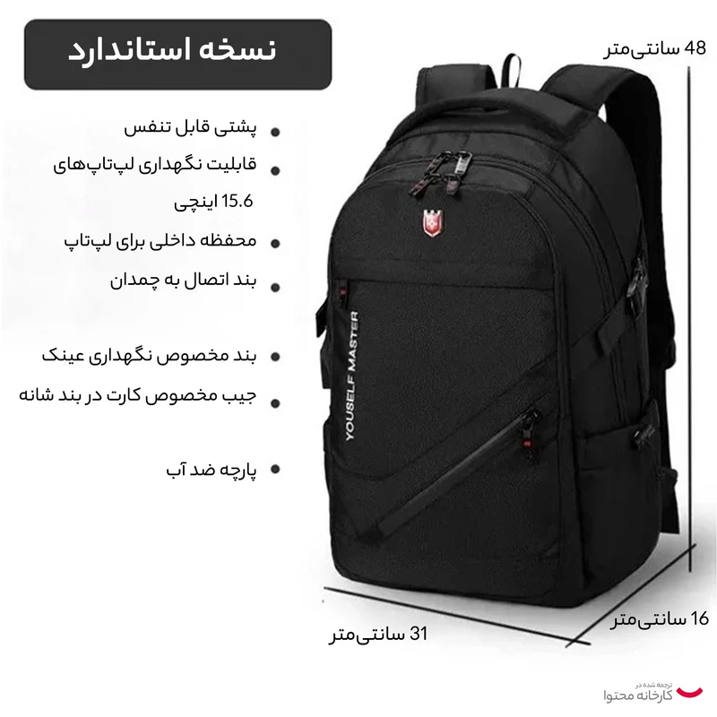 عکس شماره 17 : کوله پشتی مدل سوئیس کلاسیک