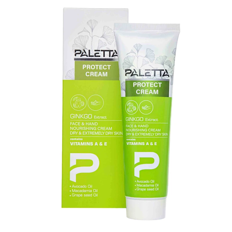 کرم مرطوب کننده دست و صورت پالتا مدل Ginkgo  مناسب برای پوست های خشک و خیلی خشک حجم 100 میلی لیتر