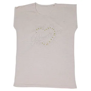 تاپ زنانه مدل آستین حلقه ای نگین و مروارید