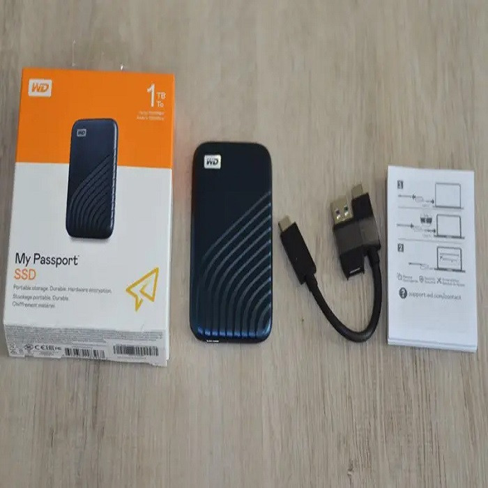 اس اس دی اکسترنال وسترن دیجیتال مدل My Passport WDBAGF0010BBL ظرفیت 1 ترابایت رابط USB 3.2 Gen2