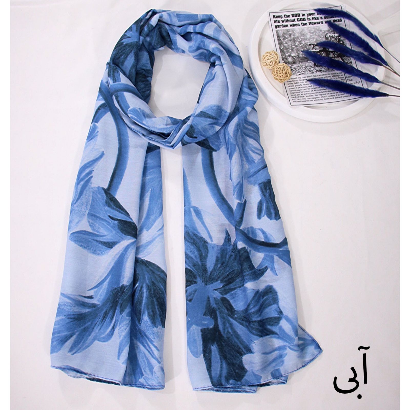 شال زنانه مدل نخی مزونی جدید آبرنگی کد ana-2602 -  - 9