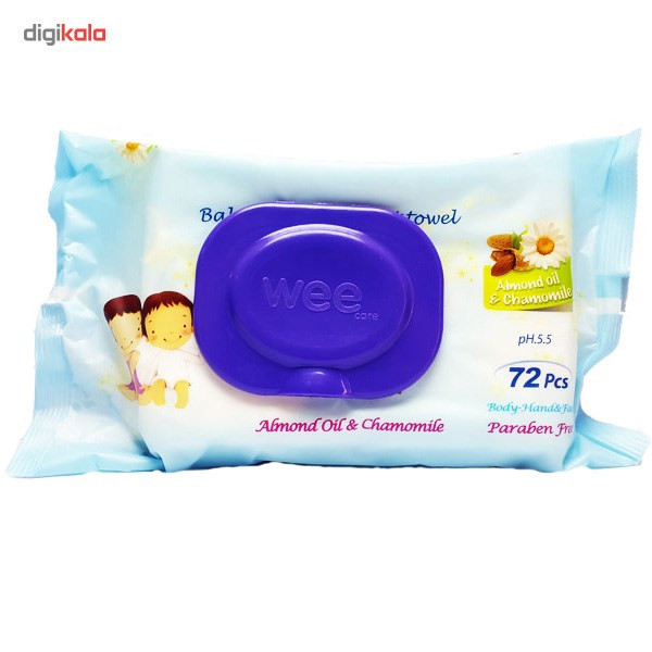 دستمال مرطوب وی مخصوص کودک کرم دار - بسته 72 عددی