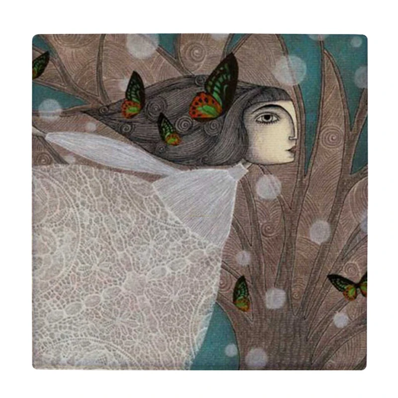 زیر لیوانی طرح نقاشی پری و پروانه ها کد    4018513_2419