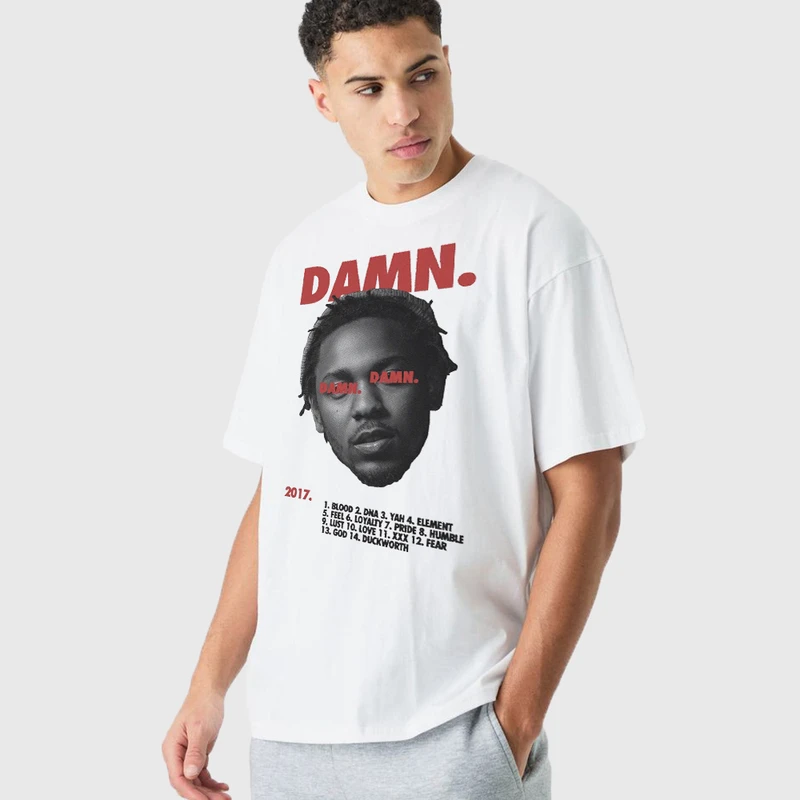 تی شرت آستین کوتاه مردانه مدل damn استایل رپی هیپ هاپی خیابانی z533