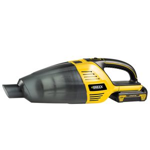 جارو شارژی دستی کنزاکس مدل KVC-118 با باتری لیتیوم 18 ولت، توان مکش 1500 وات، فیلتر نانو قابل شستشو، سیستم تخلیه آسان مخزن، بدنه ضد خش ABS و پایه شارژ سریع