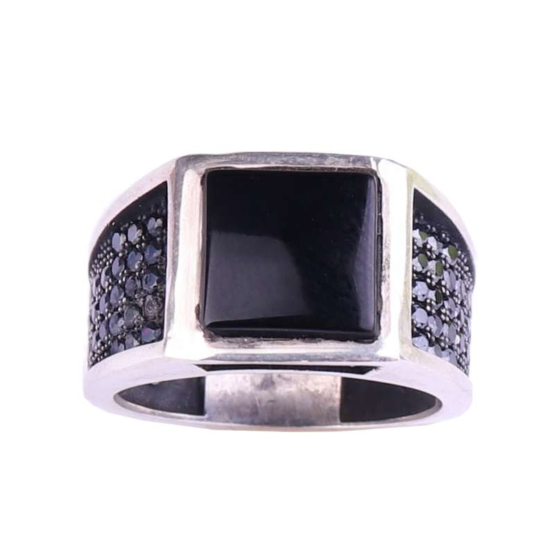 انگشتر نقره مردانه مدل عقیق اسپرت