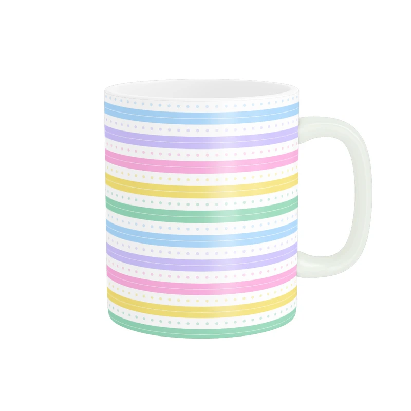 ماگ پاد آفرین طرح فانتزی راه راه مدل پاستیلی کد MD-T108