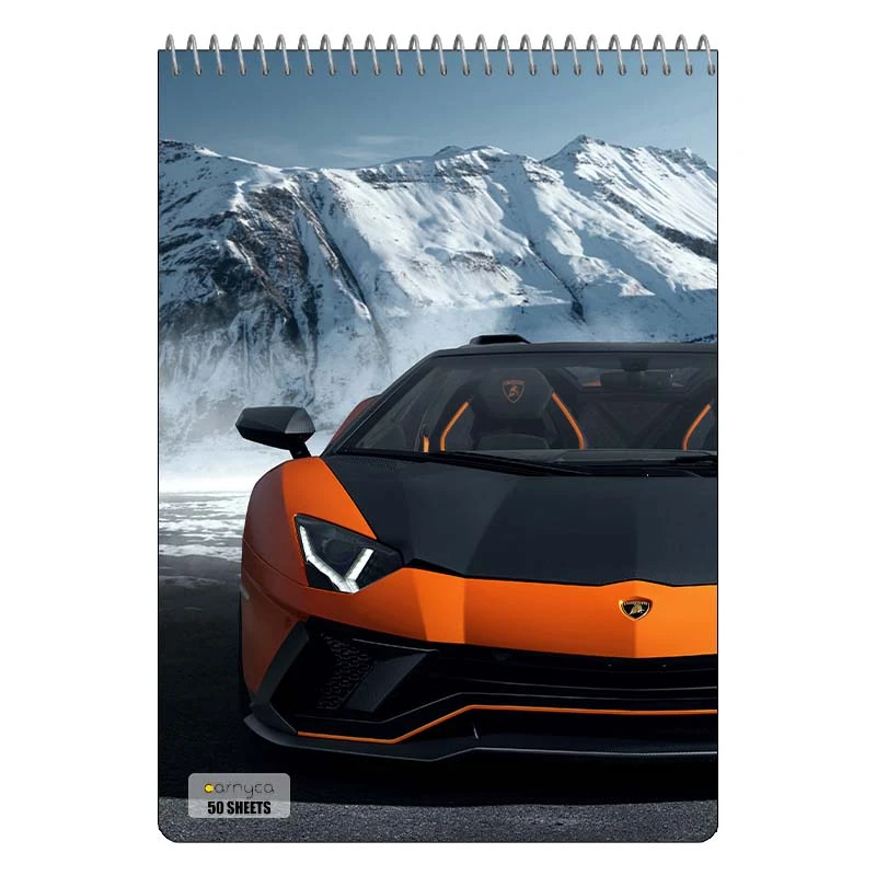 دفتر نقاشی 50 برگ سیمی کارنیکا طرح لامبورگینی اونتادور Lamborghini Aventador کد 33207