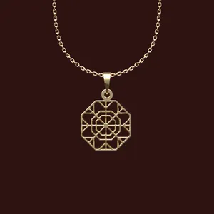 گردنبند طلا 18 عیار زنانه مدوپد مدل هندسی کد W2-1-1188