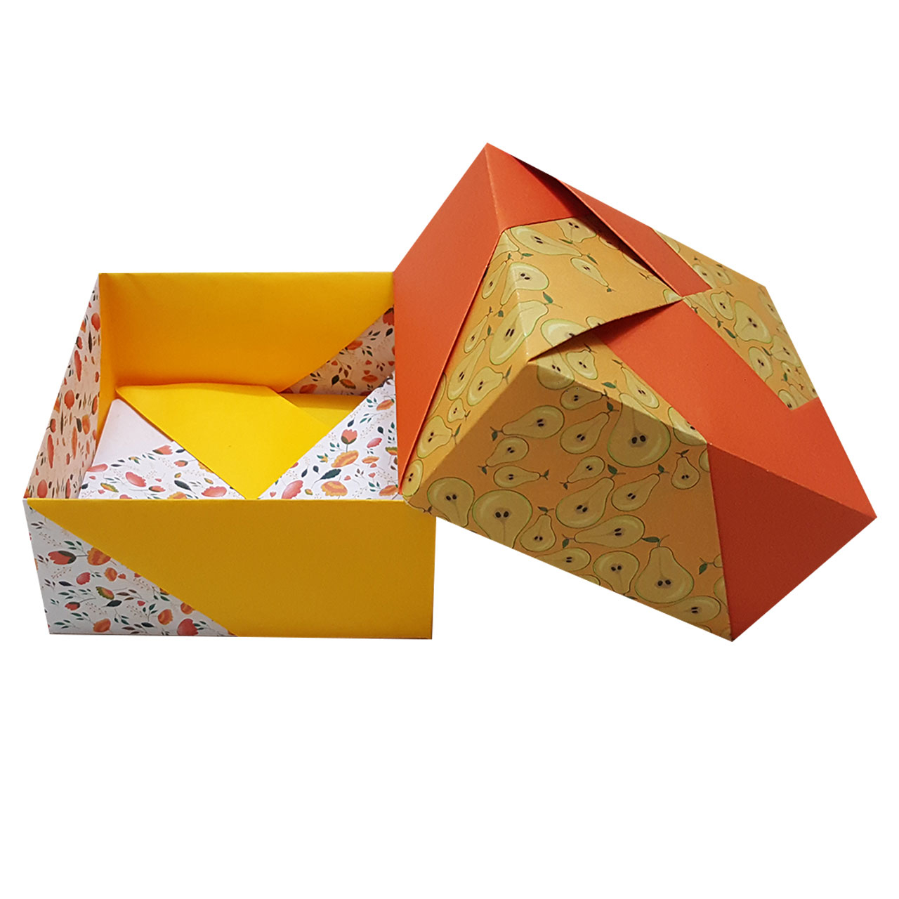 جعبه کادو مدل اریگامی orange flower
