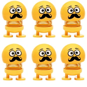 عروسک فنری طرح ایموجی مدل سبیل چخماخی مجموعه 6 عددی