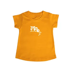 تی شرت آستین کوتاه دخترانه مدل جوجه جغد کد O.Wht