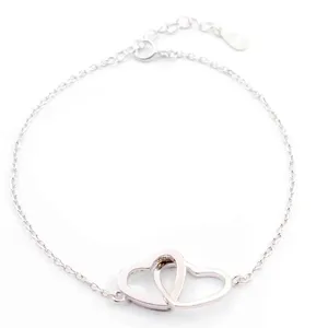 دستبند نقره بهارگالری مدل Heart In Heart کد 403016
