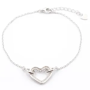 دستبند نقره بهارگالری مدل Silver Heart کد 403015