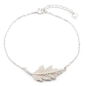 دستبند نقره بهارگالری مدل Luxury Leaf کد 403014