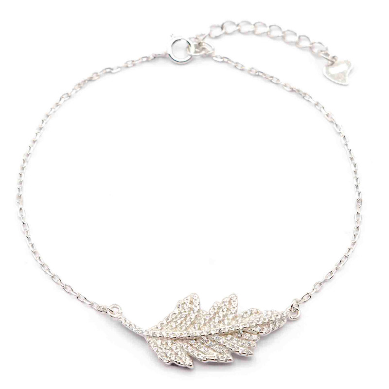 دستبند نقره بهارگالری مدل Luxury Leaf کد 403014