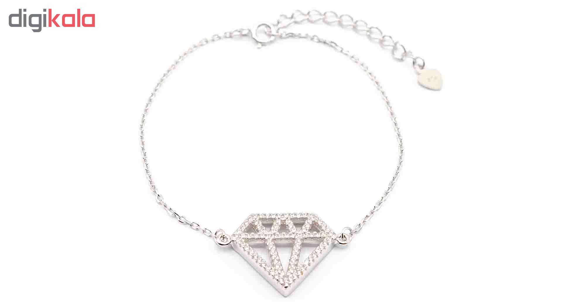 دستبند نقره بهارگالری مدل Luxury Diamond کد 403013