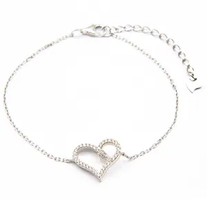 دستبند نقره بهارگالری مدل Luxury Heart کد 403012