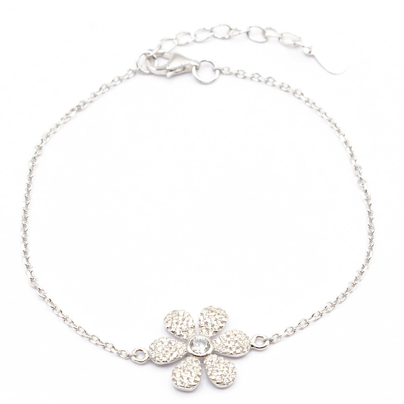 دستبند نقره بهارگالری مدل Margarita Flower کد 403009