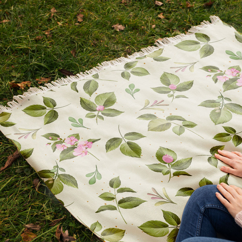 شال مبل مدل گلدار ملیح کد F2SH1075 سایز 100x180 سانتی متر