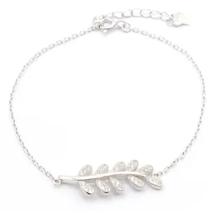 دستبند نقره بهارگالری مدل Olive Leaves کد 403006