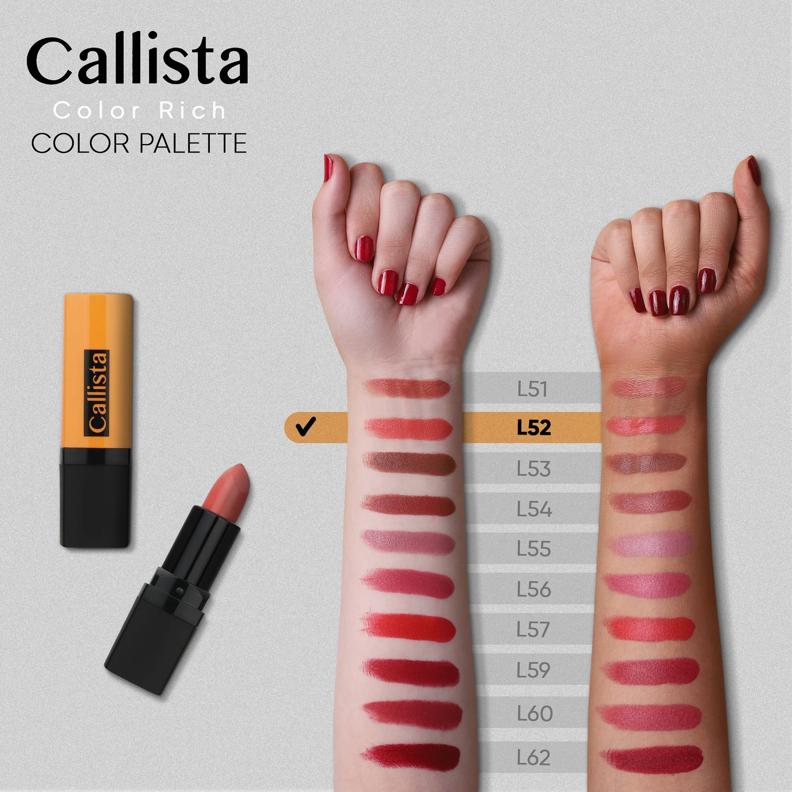 رژ لب جامد کالیستا مدل Color Rich شماره L52 -  - 2