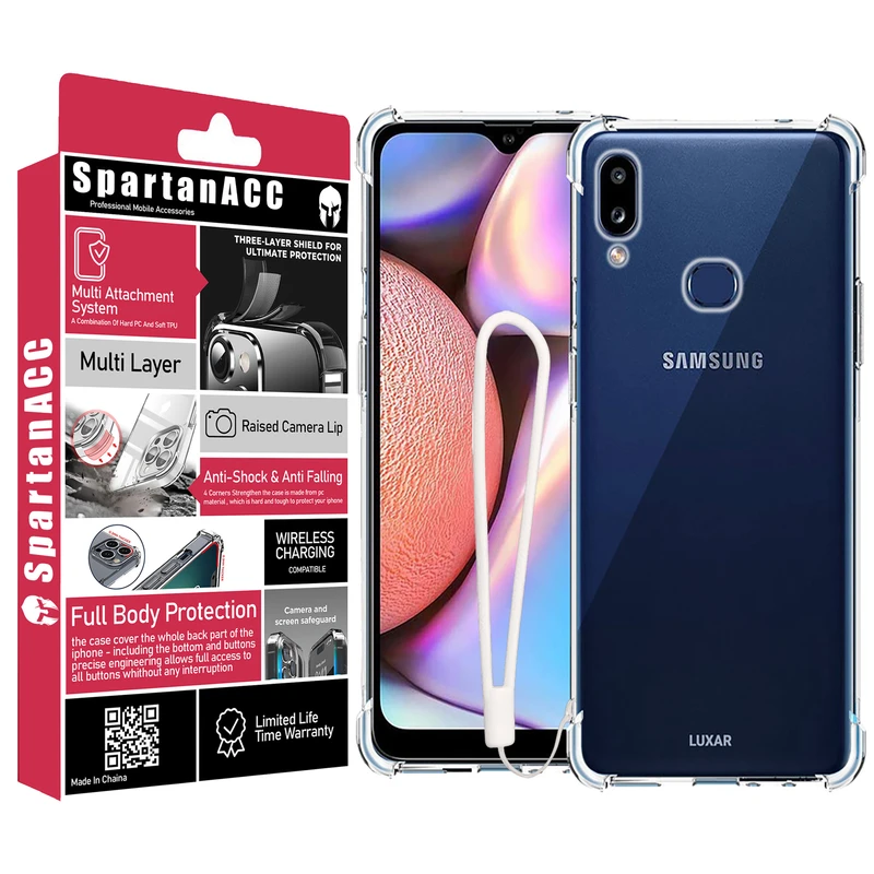 کاور اسپارتان مدل Airbag Strap مناسب برای گوشی موبایل  سامسونگ Galaxy A10Sبه همراه آویز