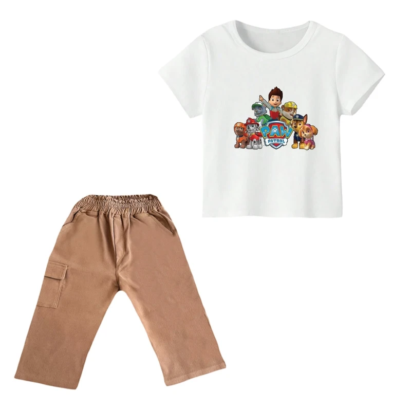 ست تی شرت و شلوارک پسرانه مدل سگ نگهبان کد ۸