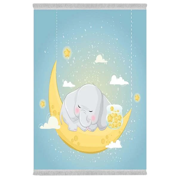 فرش پارچه‌ای دفه مدل فرشینه هازان مخمل طرح فانتزی کد 3148