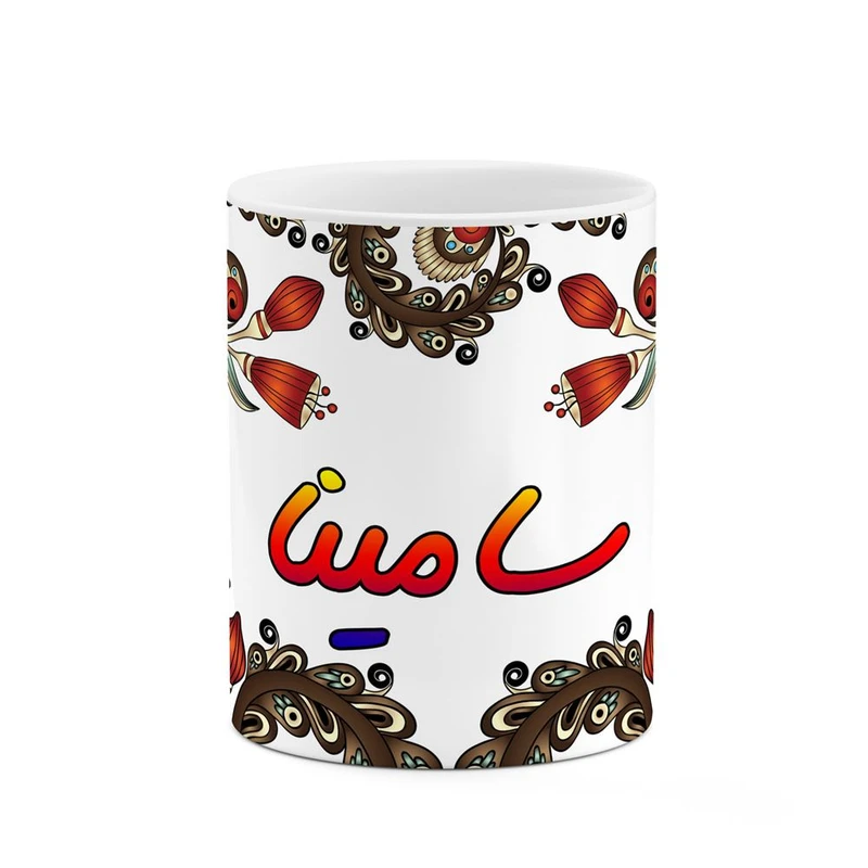 ماگ کاکتی مدل اسم سامینا طرح سنتی گل و بته کد mgh45521