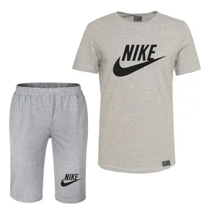 ست تی شرت و شلوارک مردانه مدل  B5 رنگ طوسی