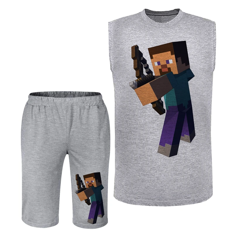 ست تاپ و شلوارک مردانه مدل ماینکرفت A379
