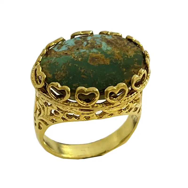 انگشتر نقره زنانه مدل چنگ قلبی فیروزه نیشابوری302-