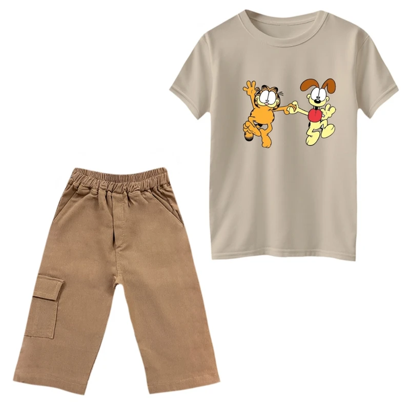 ست تی‌شرت و شلوارک پسرانه مدل گارفیلد کد 16