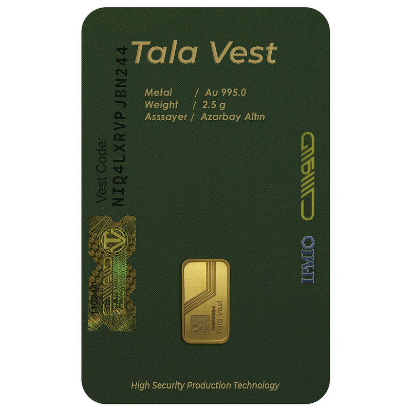شمش طلا 24 عیار طلاوست مدل 2.5g - 2